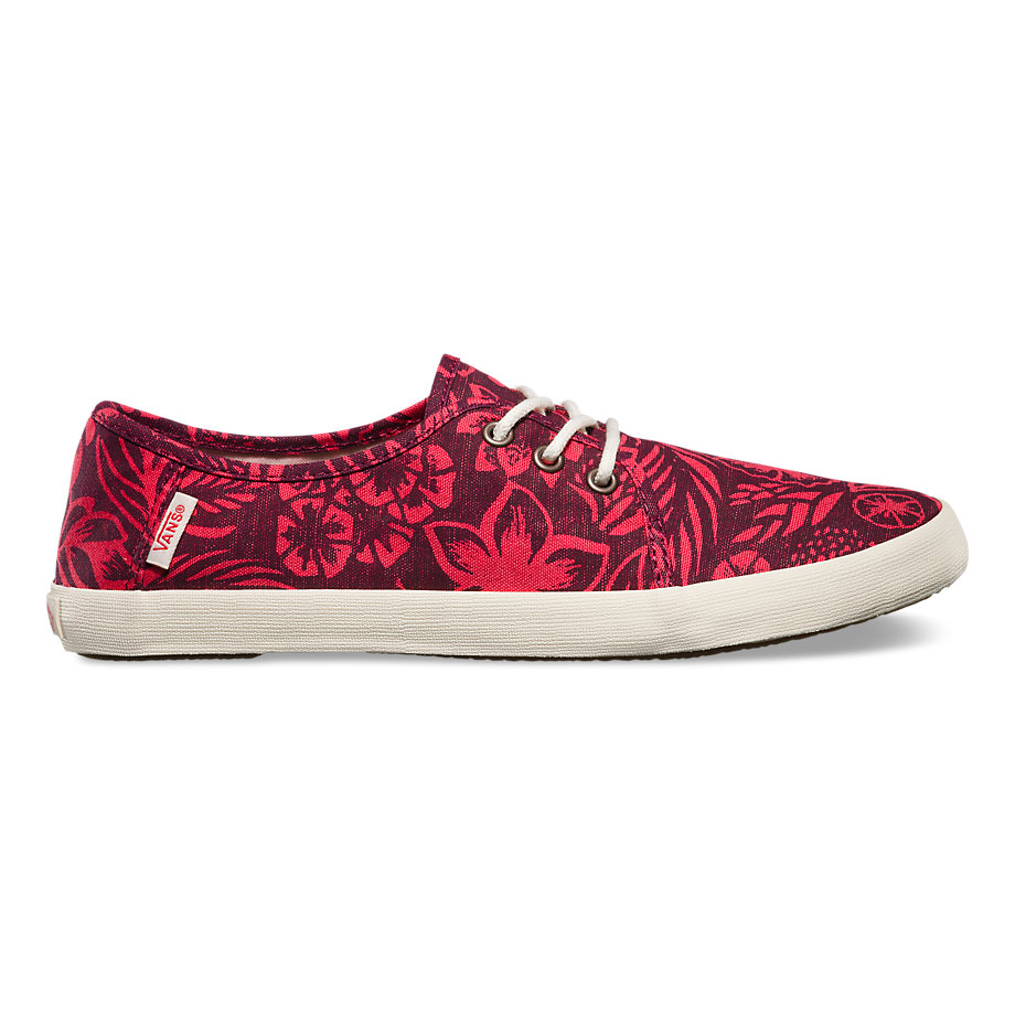 red floral shoes